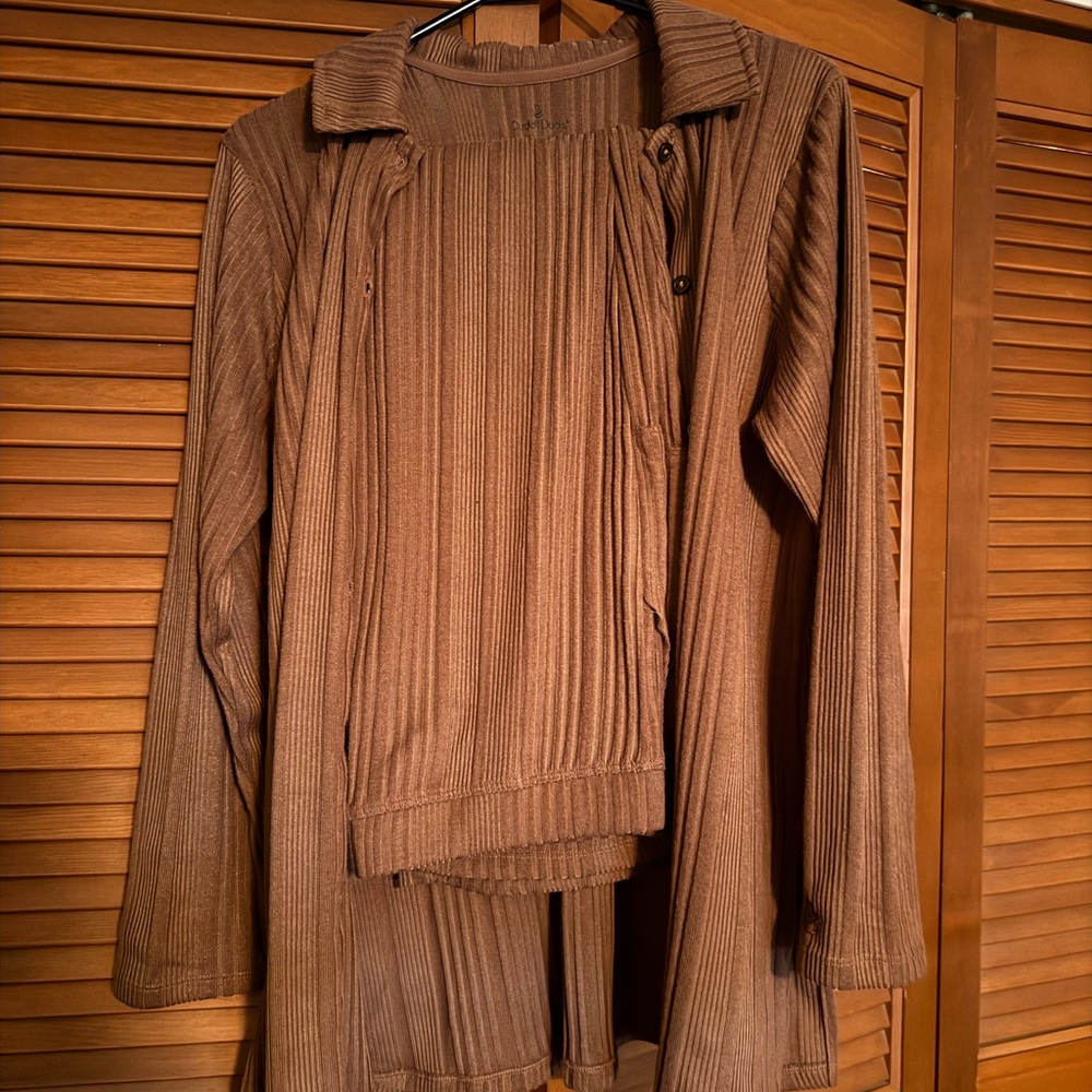 Women's Brown Ribbed Jacket - Picture 2 of 2